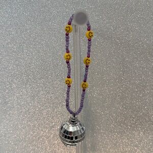one-of-a-kind handmade disco ball rearview mirror charm